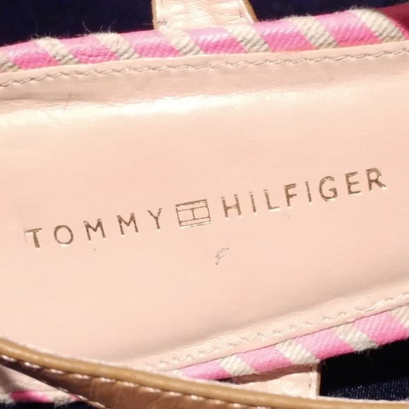 Tommy Hilfiger Pink Striped Wedges SZ 7.5 - Picture 4 of 7